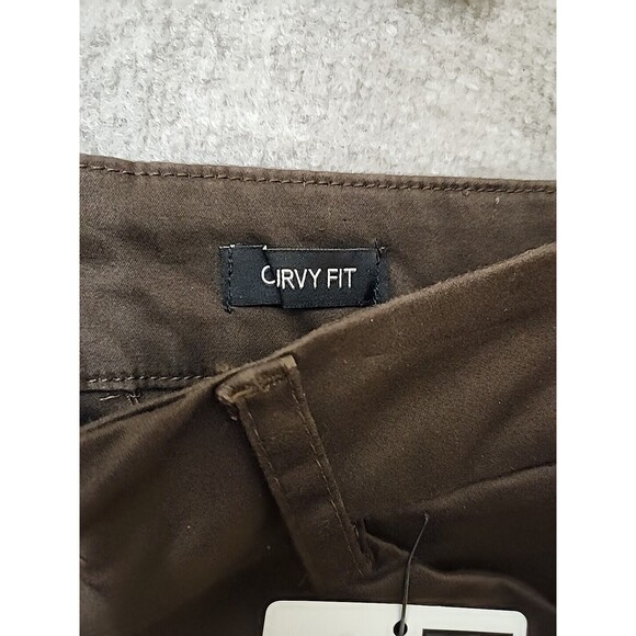 Lee Modern Series Curvy Fit Trouser Pants Women 8 Short Brown Cotton Stretch NEW - Picture 7 of 9